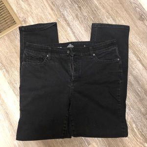 Black straight leg jeans